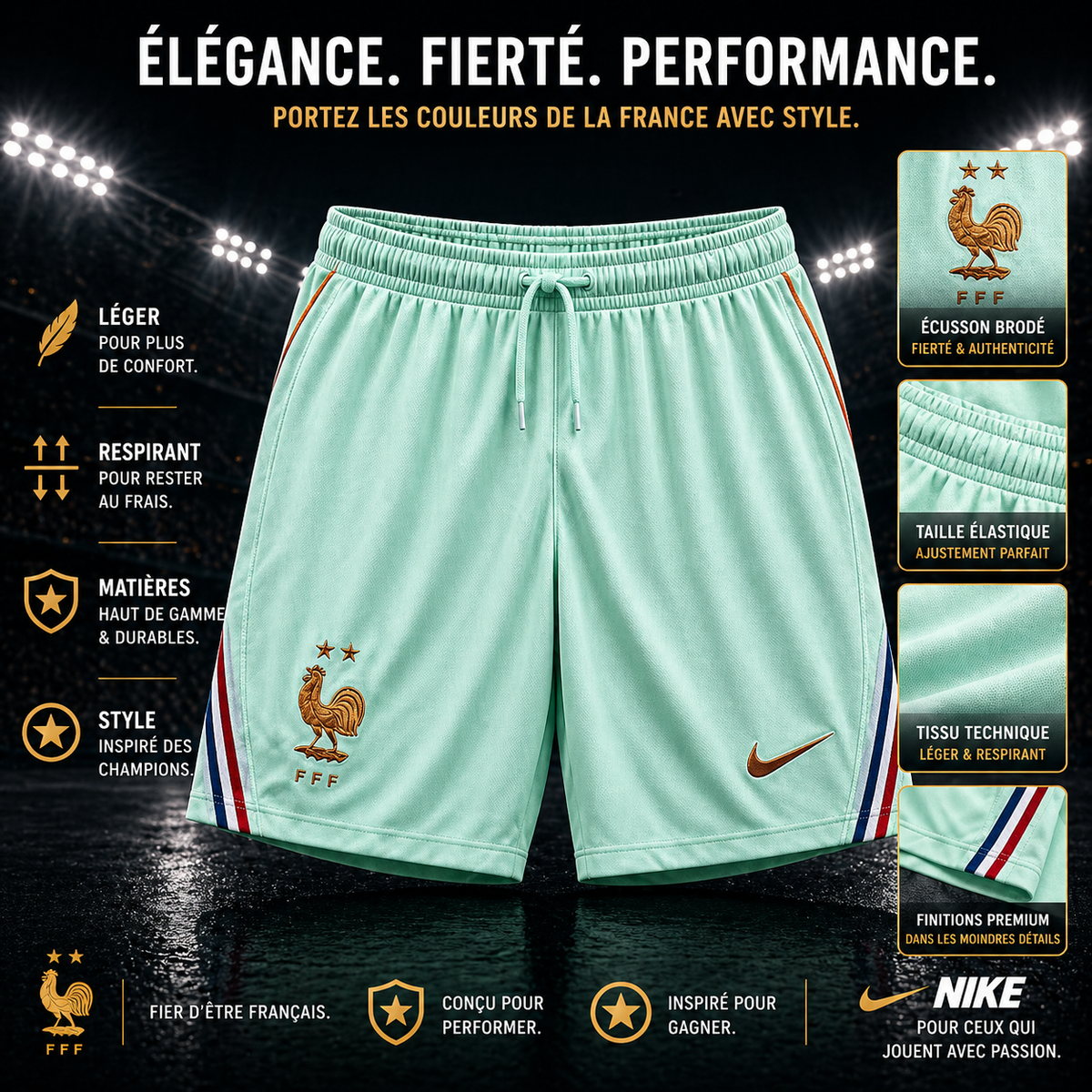 Short Francia primera equipación 2026-2027