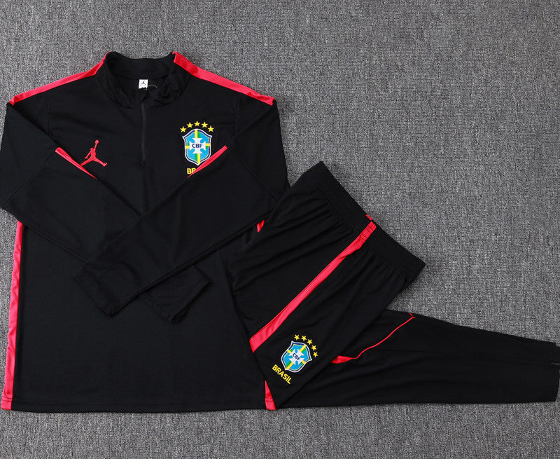 Brazil 2026-2027 Long-sleeved Training Kit - Black/Red