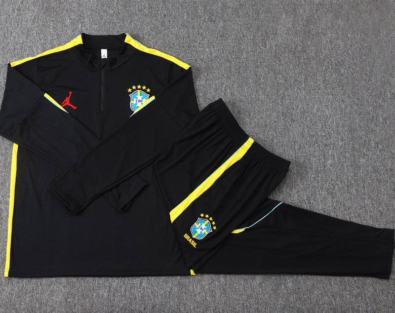 Brazil Training Long-Sleeve Set 2026-2027 Black/Yellow