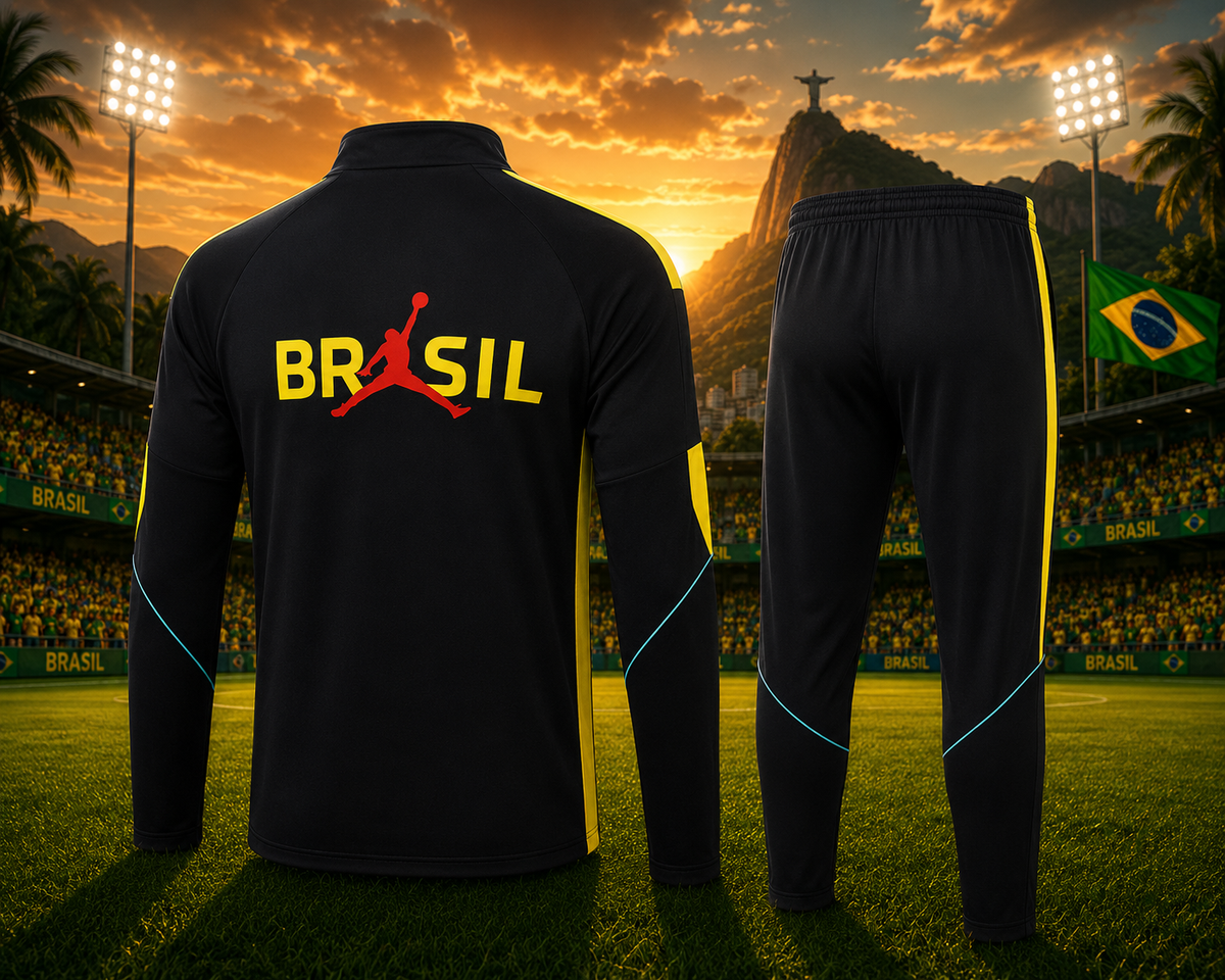 Brazil Training Long-Sleeve Set 2026-2027 Black/Yellow