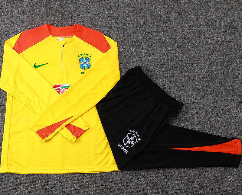 Brazil 2026 Black/Yellow Long Sleeve Training Kit
