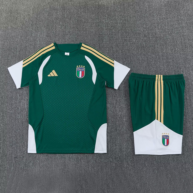 Conjunto Pantalón Corto Italia entrenamiento 2026-2027 verde