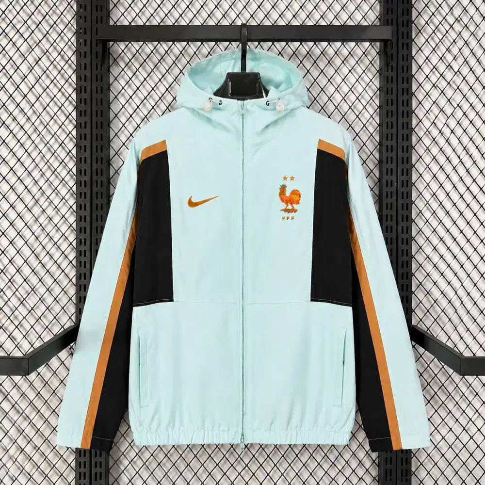 France veste coupe-vent vert à capuche 2026-2027