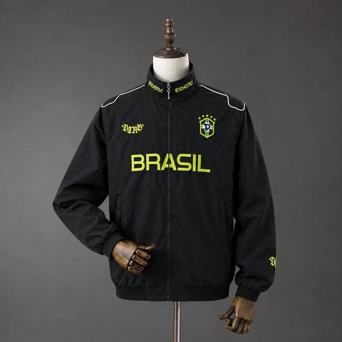 Brésil veste coupe-vent noir jaune 2026-2027